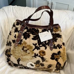 Glenda Gies- NEW! Lilly shoulder bag Cocoa/Ivory Peony